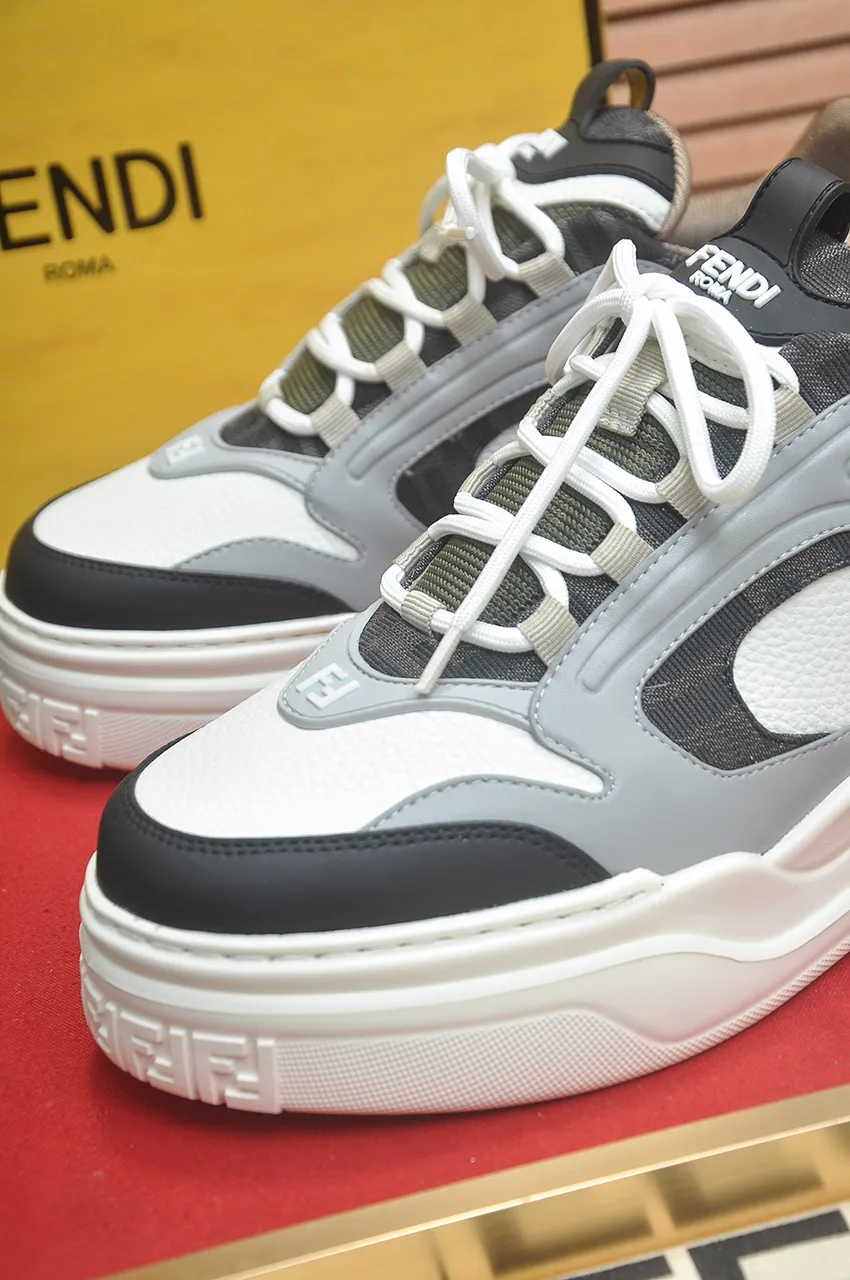 Men's shoes 💰600💶 [Fendi] The latest casual sports shoes 🔥 Many 💑 stars have the same style FD match. The original version is a one-to-one replica. Designer Kim Jones's first fendi match and Donkey brand Trainer basketball sneakers. Material: Original silk mesh. Lining: Breathable mesh. Packaging: Original 1:1 matching high-end packaging. Size: 38-45 (45 is custom-made and cannot be returned or exchanged)